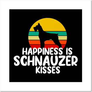 Happiness is Schnauzer Kisses T-Shirt, Schnauzer hoodie, I love Schnauzers Dog, Schnauzer lover gift vintage Posters and Art